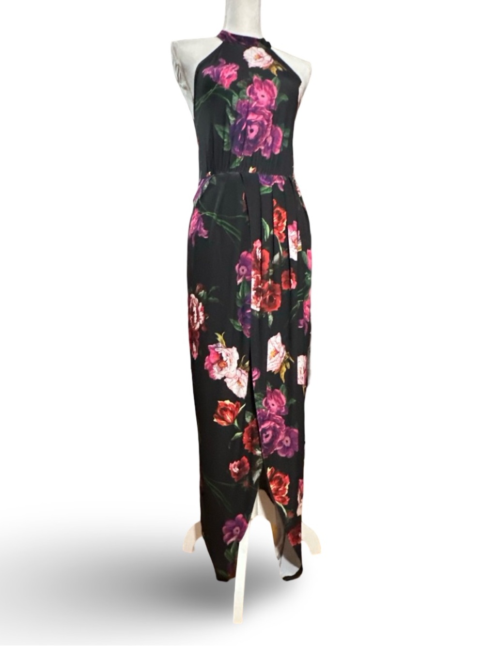 VENUS Floral Halter Neck Tulip Hem Maxi Dress - XS - Picture 3 of 15